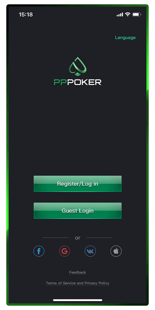 สมัครสมาชิก PPPoker โดยผ่าน E-mail